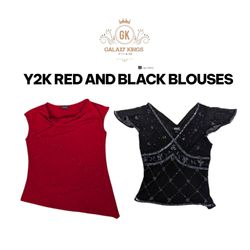 Y2K Rote und Schwarze Blusen