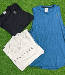 Gym shark tank top and t-shirt mix