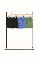 Upcycled Denim Frayed Mini-skirt