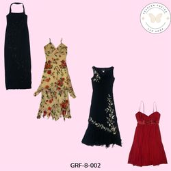 Vestito in poliestere nero e rosso Y2K – Vibes Ret..