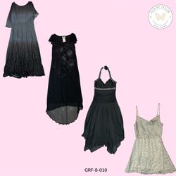 Y2K Era Poly Dress in Black & Gray – Grunge Chic (..