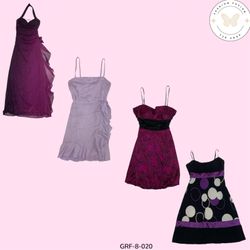 Vestido Púrpura Y2K em Poliéster Brilhante | Look ..