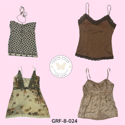 Mocha Mood Y2K Cami Top | Estilo Retro Babe (GRF-8..