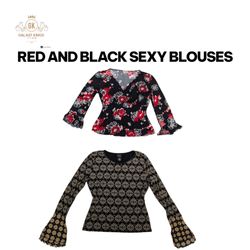 Blusas sexys rojas y negras