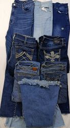 CALÇAS JEANS LARGAS/ BOOTCUT/ BICO DE PEIXE SEM MA..
