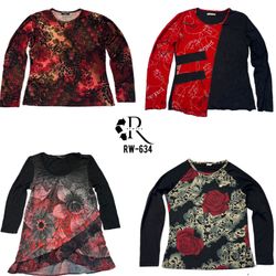 Y2K Love Story Full Sleeve Mesh Mix Tops(RW-634)
