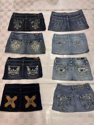 R108 Saia Mini Feminina Y2k Reestruturada Com Apli..
