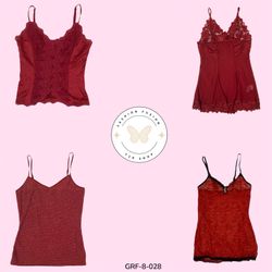 Y2K Red Satin Cami Top | Vintage 2000s Party Wear ..