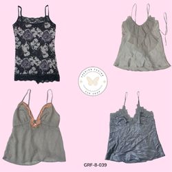 Y2K Gray Spaghetti Strap Cami | Retro 2000s Aesthe..