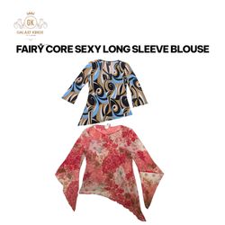 Bluse sexy a maniche lunghe Fairy Core