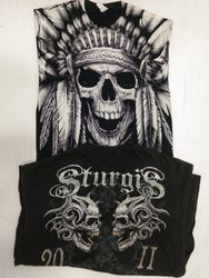 CR4778 ヴィンテージ スカル Tシャツ