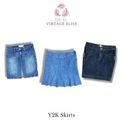 Saia Midi de Jeans Vintage Y2K