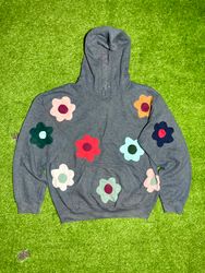 Upcycled flower Hoodie