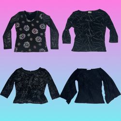 Y2k party Fullsleeve blacks tops (TT 158)