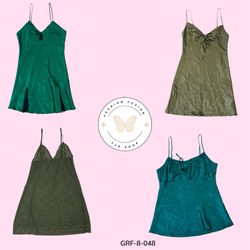 Vintage Y2K grünes Satin-Nightgown - 2000er Partyb..