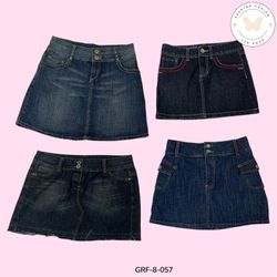 Vintage Y2K zerrissener Denim Minirock – Festival-..