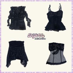 Y2K Romantic Goth It Girl Cami Tops (DVC#72)