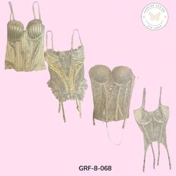 ビンテージY2Kホワイトコルセット – アイコニックな2000年代ファッションピース (GRF-8-..