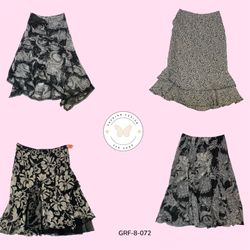 Y2K Black Printed Poly Skirt – Vintage Retro Style..