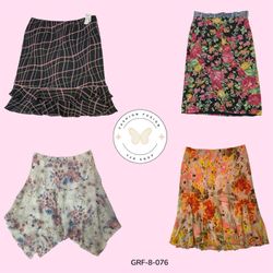 Y2K Pink Printed Polyester Skirt – Vintage Retro V..