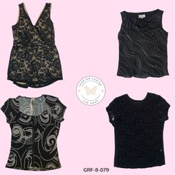 Y2K Retro Back Polyester Short Sleeve Blouse (GRF-..