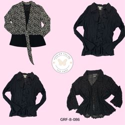 Y2K Black Long Sleeve Top – Retro 2000s Vintage St..