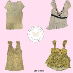 Y2K Aesthetic Cream & Green Short Sleeve Shirt – 2..