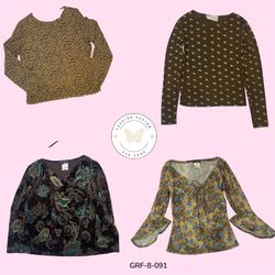 Vintage Y2K Brown Poly Blouse – Retro Chic Top (GR..