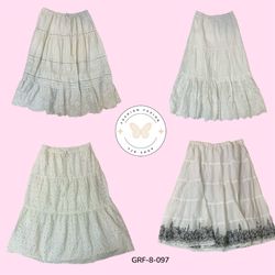 Y2K Vintage White Cotton Skirt – Lightweight & Bre..
