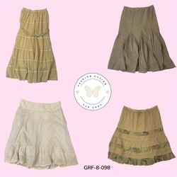 Y2K Vintage Brown & Crema Cotton Skirt – Soft & Br..