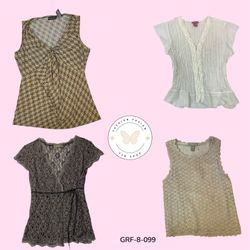 Y2K Vintage Mix Short Sleeve Printed Poly Blouse –..