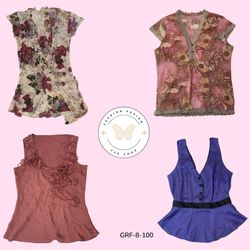 Y2K Vintage Purple Printed Poly Blouse – Retro 200..