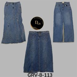 Y2k denim long skirt (GRV-8-113)