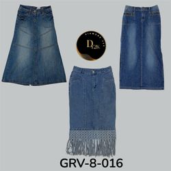 Jupe longue en denim Y2k (GRV-8-116)