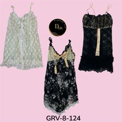 Y2k black and white sleep dress (GRV-8-124)