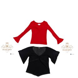 Red And Black Gothic Girls Blouses