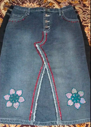 Saia jeans mini e midi