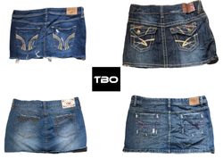 Denim cotton mini skirts