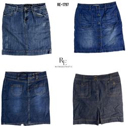 Y2K IT Girl Denim Midi Skirts (RE-1797)