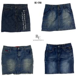 Y2K IT Girl Denim Mini Skirts (RE-1799)