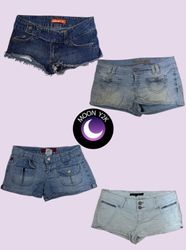 Y2K Unique Micro Mini Denim Shorts (M-516)
