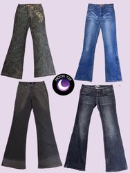 Y2K Embellished Flared Jeans (M-513)
