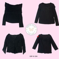 Vintage Y2K Black Blouse – Short Sleeve 2000s Fash..