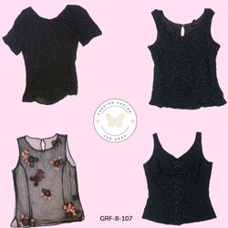 Y2K Black Short Sleeve Blouse – Retro Vintage Top ..