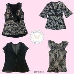 Y2K Black & White Printed Short Sleeve Blouse – Re..