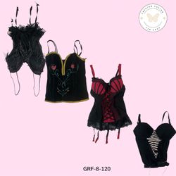 Rare Y2K Black & Red Corset Top – Bold Retro Aesth..