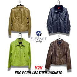 Y2K Edgy Girl Leather Jackets - EV0200