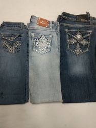 IQ0432 Y2k Flare Embellished Jeans