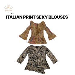 Italian Print Sexy Blouses