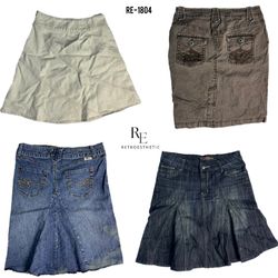 Jupes en denim midi de l'ère Britney Y2K (RE-1804)